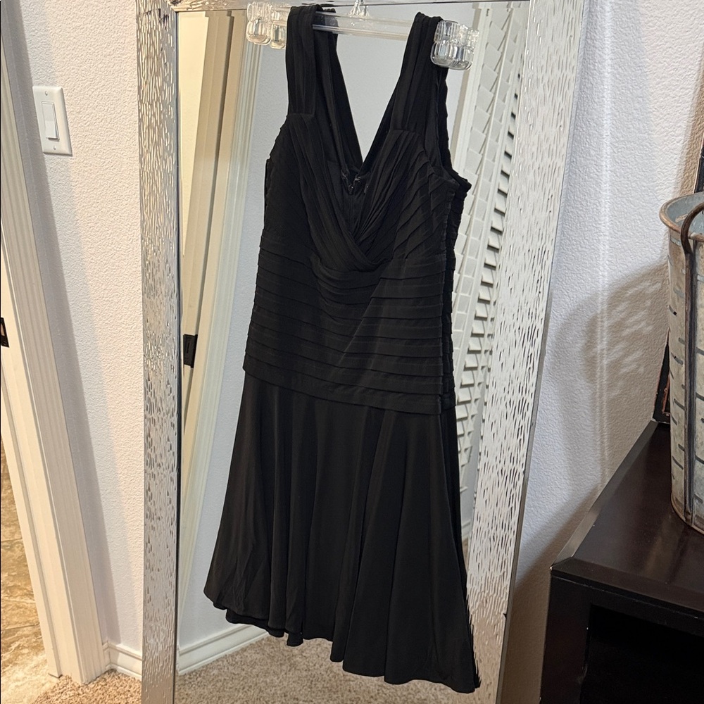White House Black Market Black Pleated Midi Dress